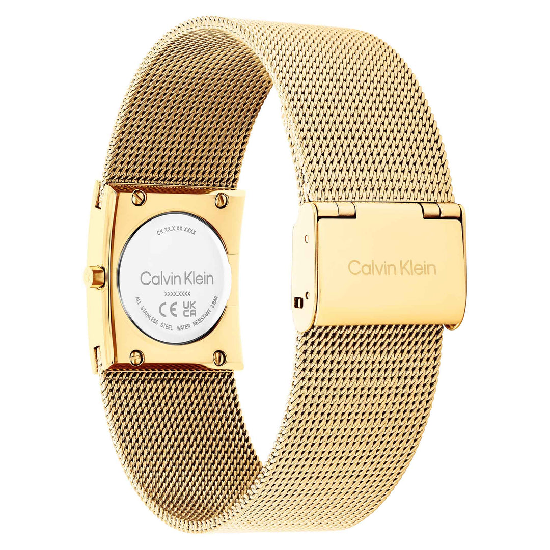 Calvin Klein Gold Steel Mesh Green Dial Women's Watch - 25100136