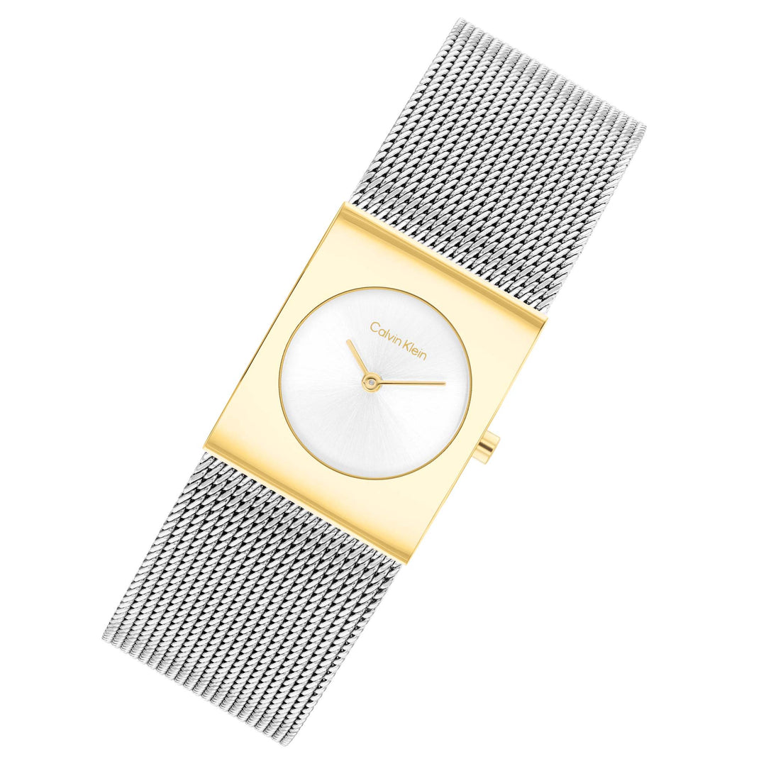 Calvin Klein Stainless Steel Mesh Silver White Dial Women's Watch - 25100139