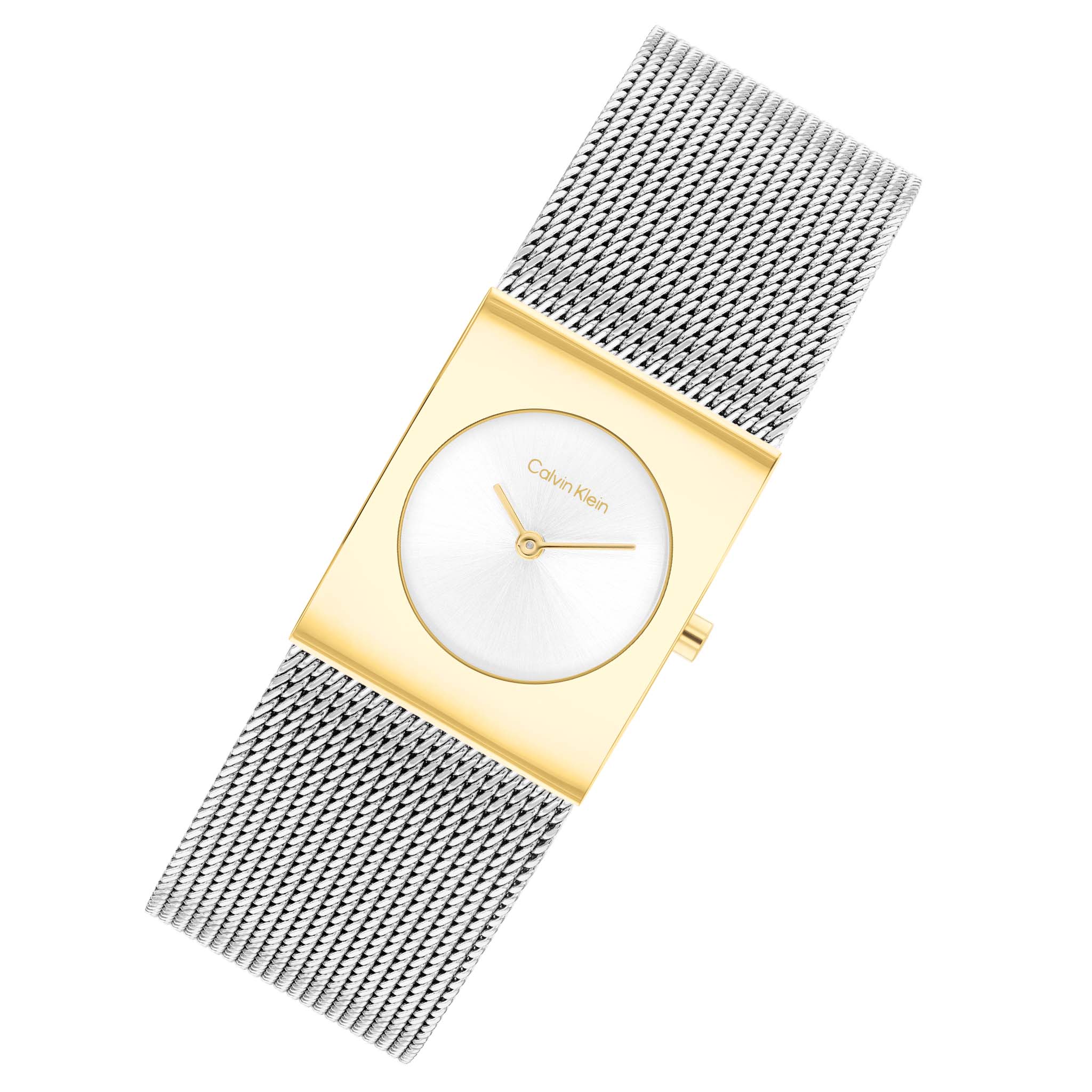 Calvin Klein Stainless Steel Mesh Silver White Dial Women's Watch - 25100139