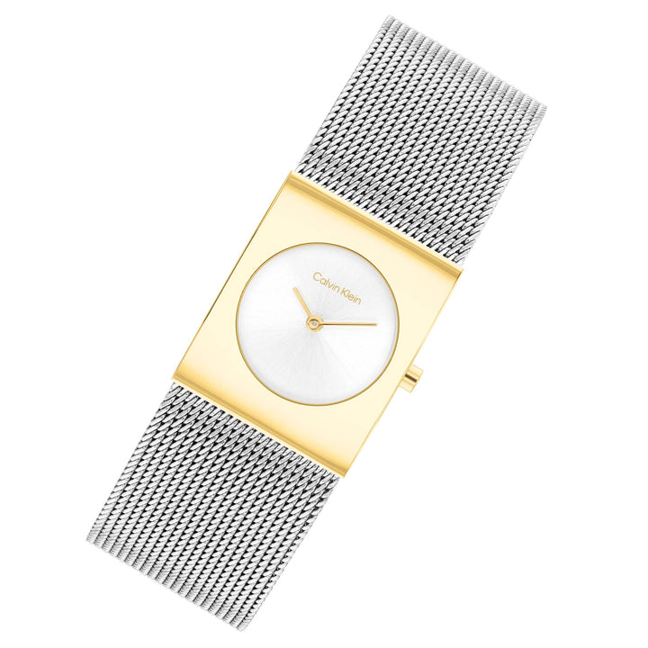 Calvin Klein Stainless Steel Mesh Silver White Dial Women's Watch - 25100139