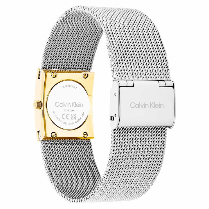Calvin Klein Stainless Steel Mesh Silver White Dial Women's Watch - 25100139