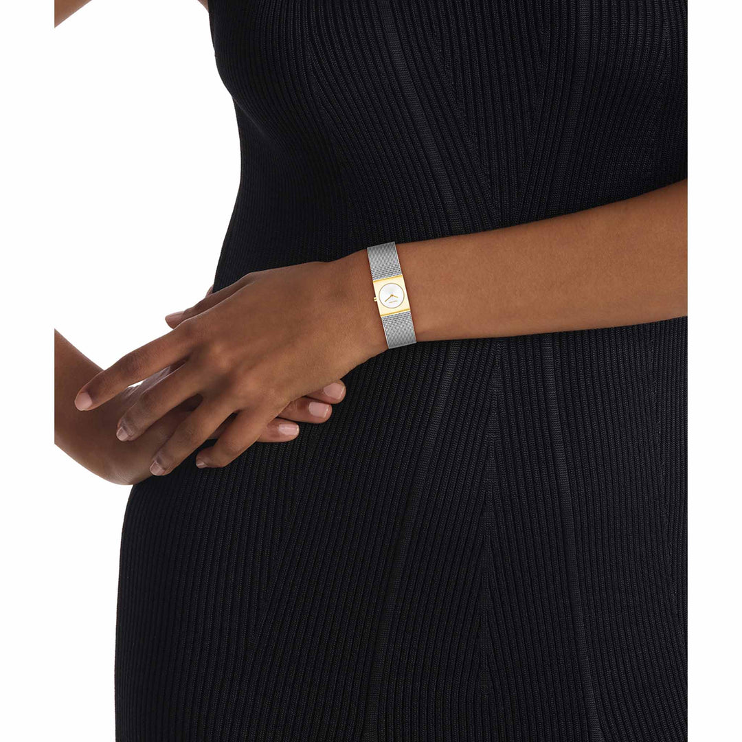 Calvin Klein Stainless Steel Mesh Silver White Dial Women's Watch - 25100139
