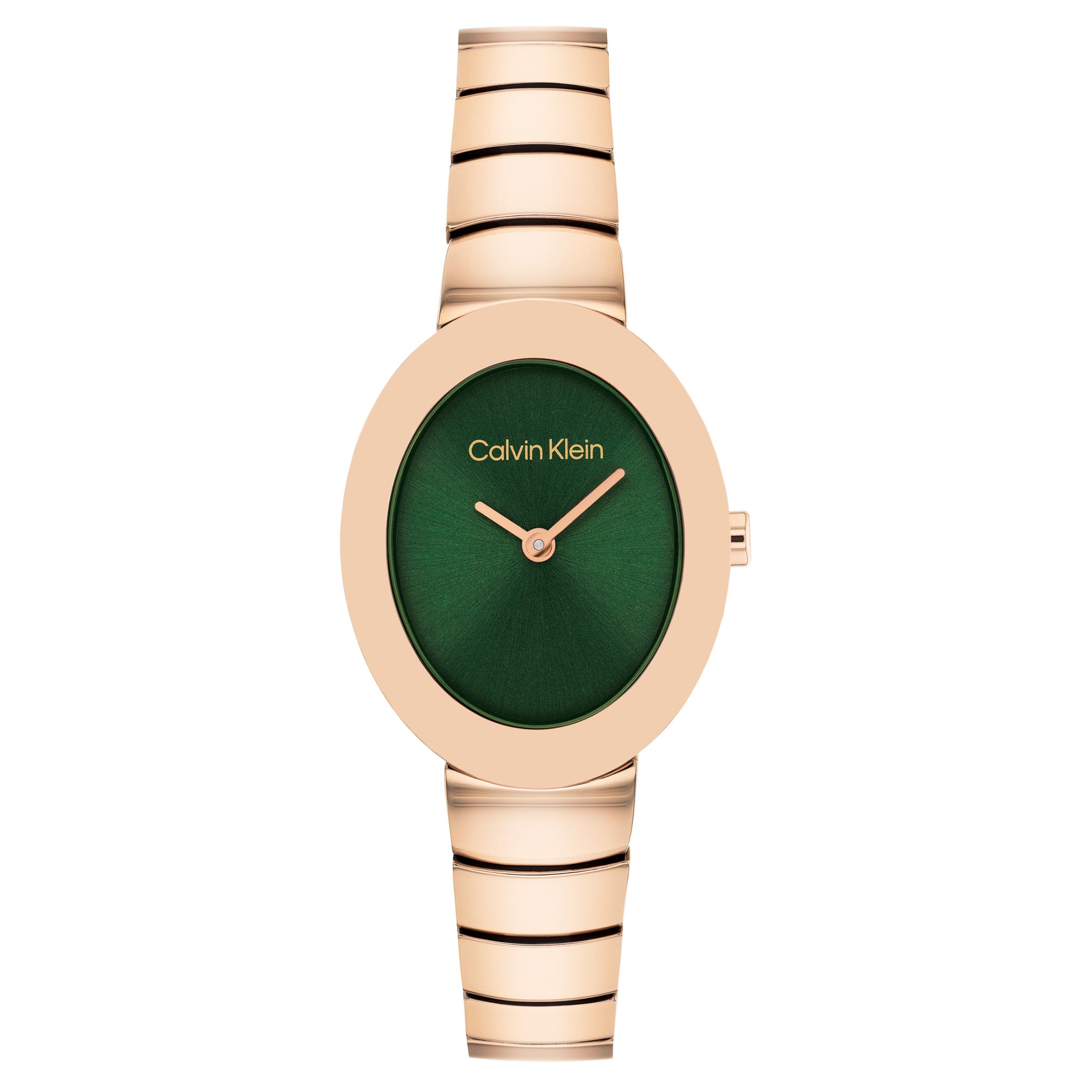 Calvin Klein Rose Gold Steel Dark Green Dial Women's Watch - 25100148