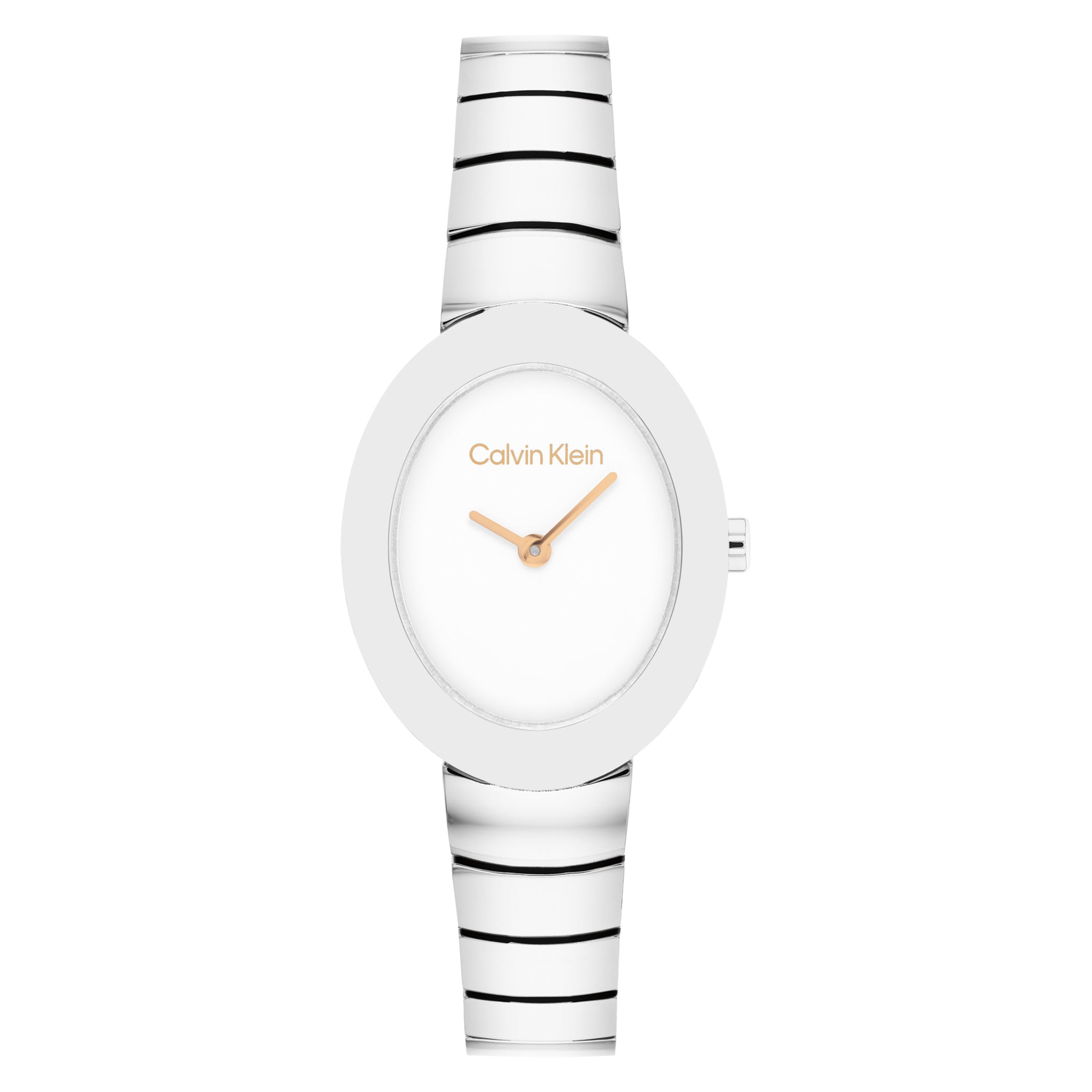 Calvin Klein Silver Steel White Dial Women's Watch - 25100149