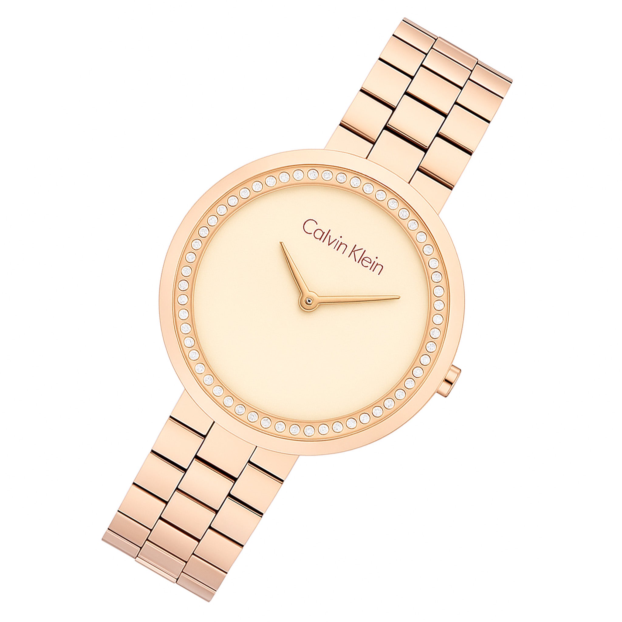 Calvin Klein Rose Gold Steel Carnation Gold Dial Women's Watch - 25100166
