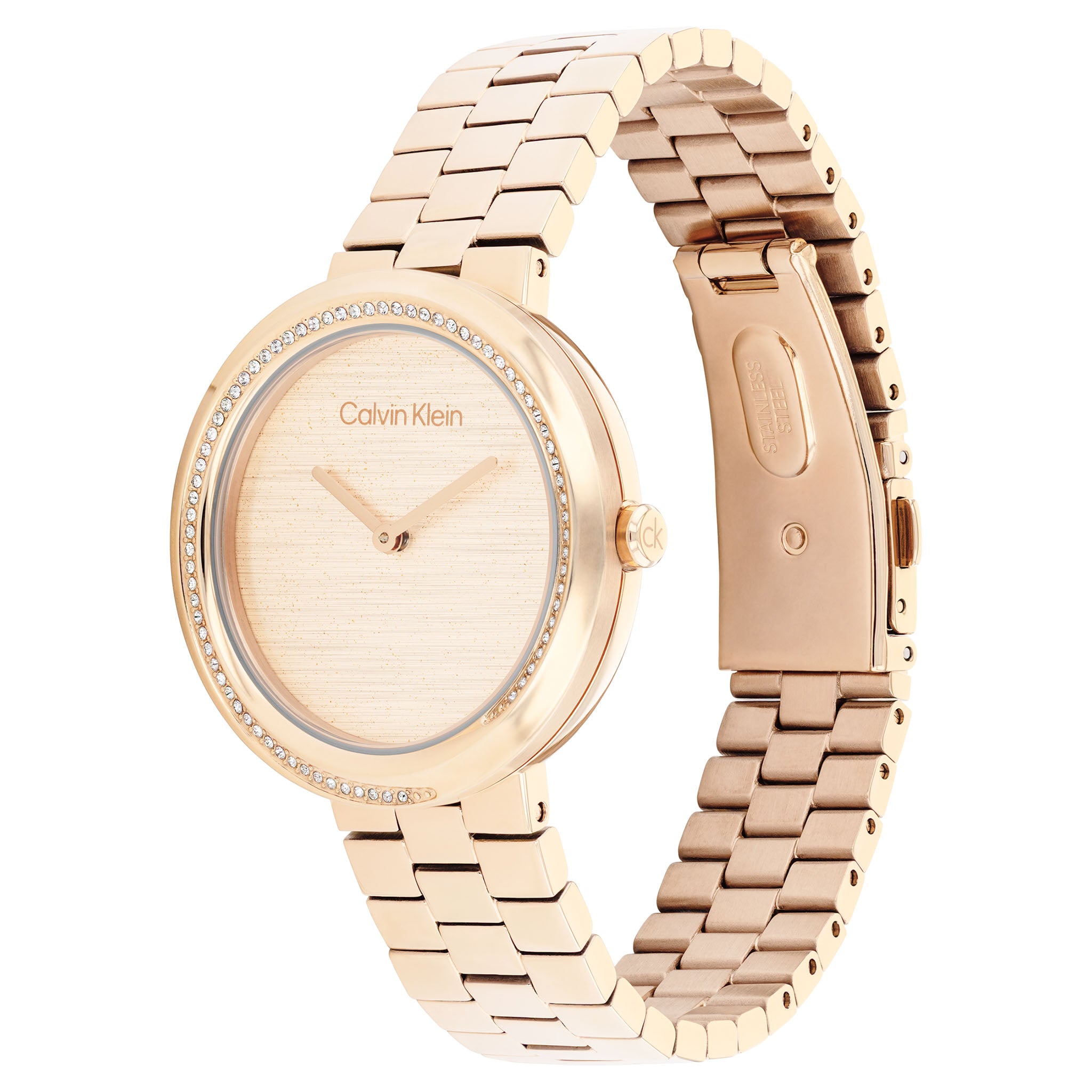 Calvin Klein Rose Gold Steel Carnation Gold Dial Women's Watch - 25100166