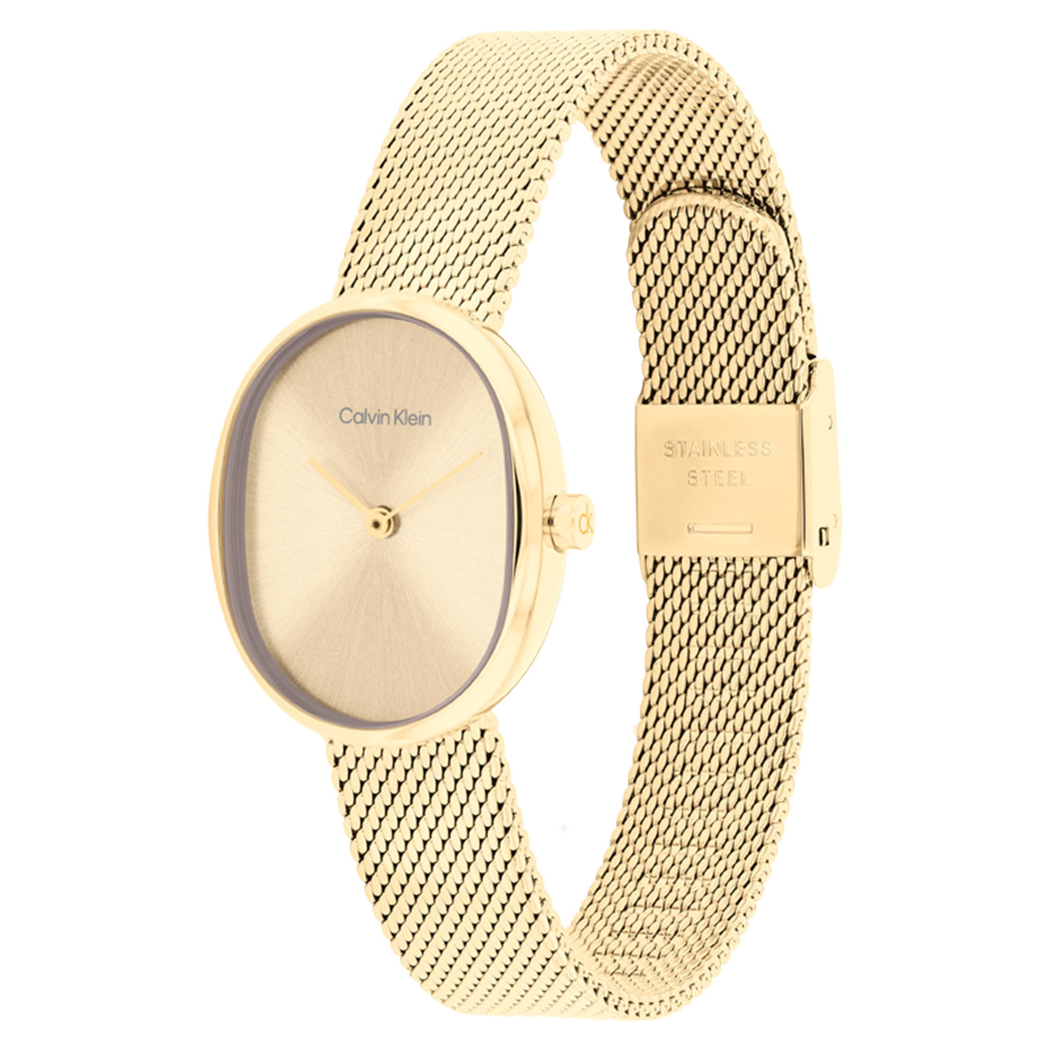Calvin Klein Gold Steel Mesh Women's Watch - 25100174