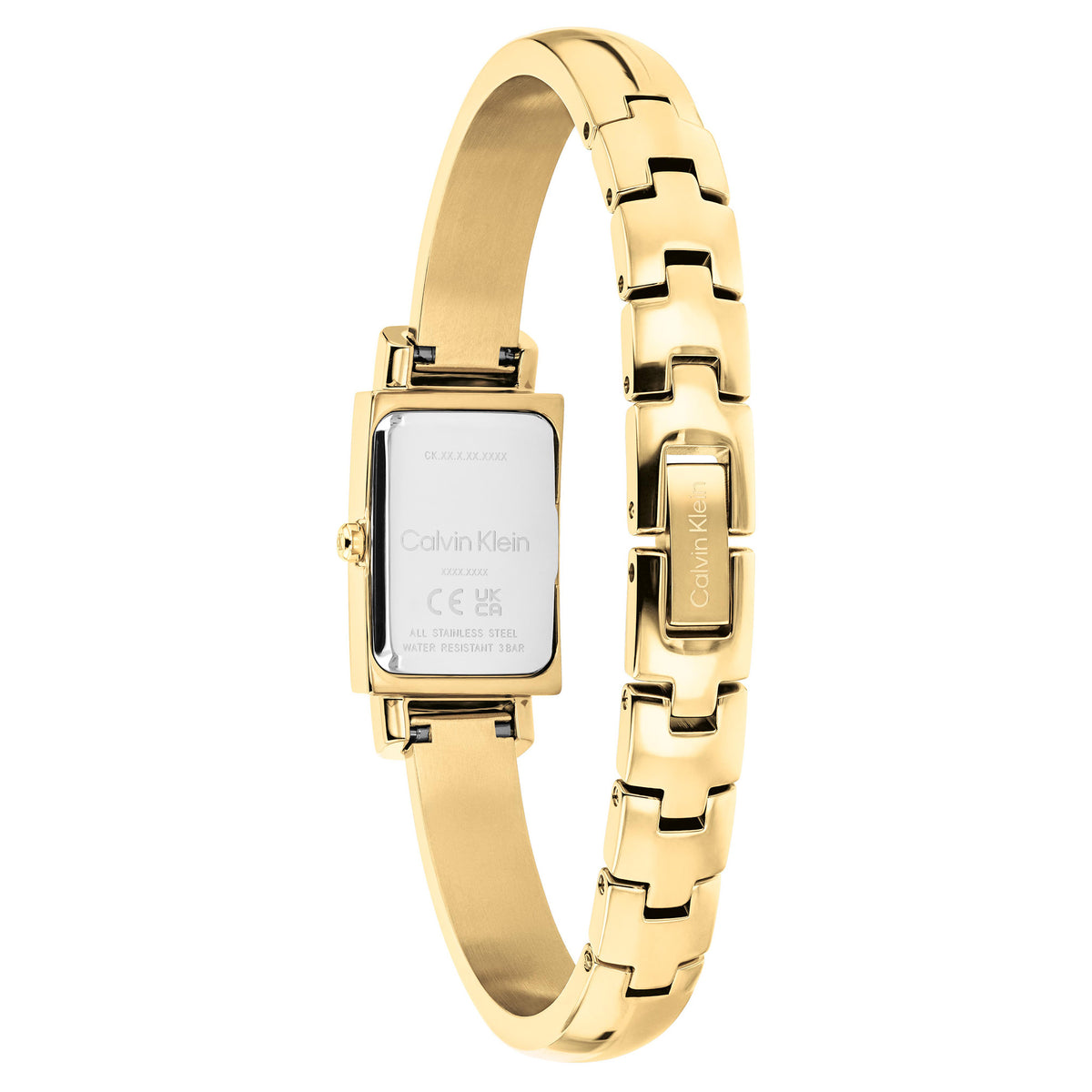 Calvin Klein Gold Steel White Dial Women's Watch - 25100184