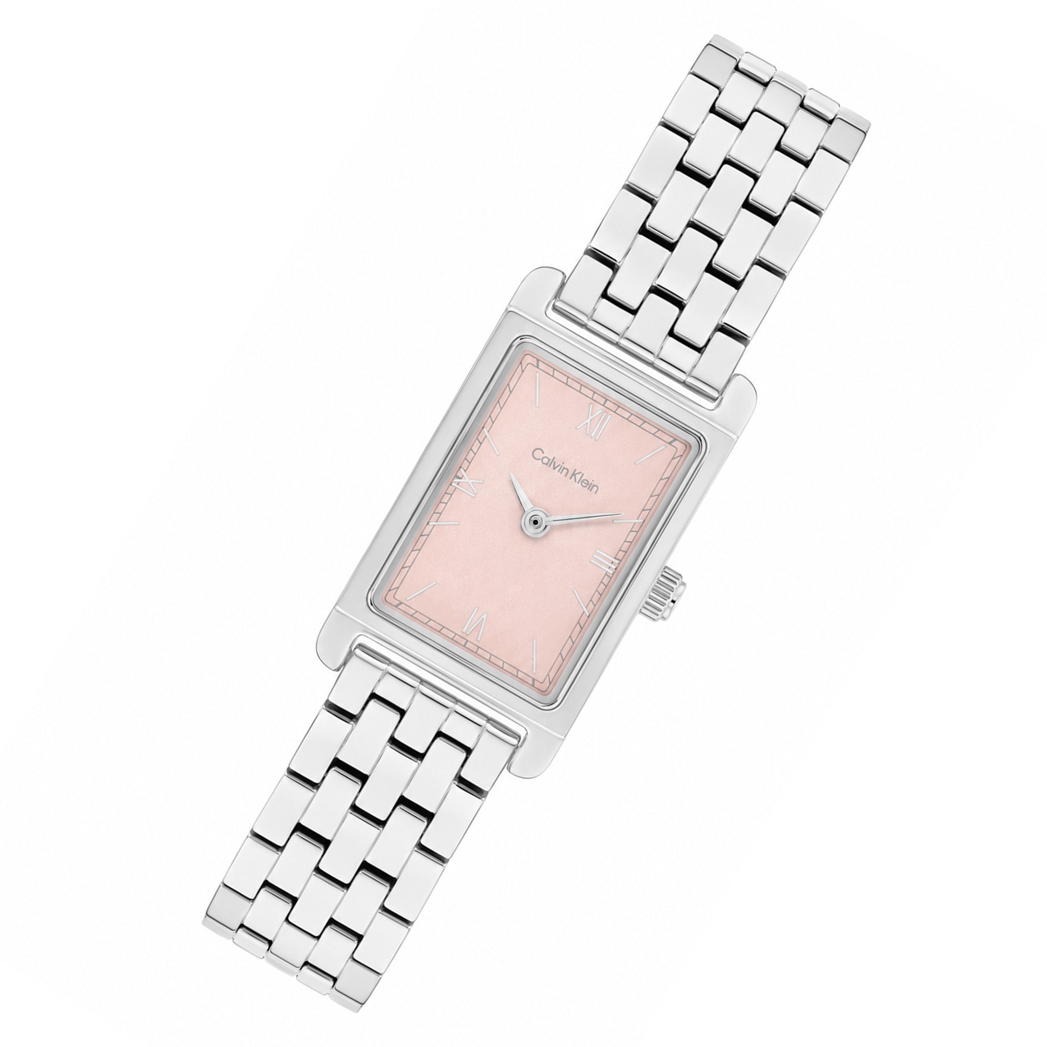 Calvin Klein Silver Steel Light Blush Dial Women's Watch - 25100197