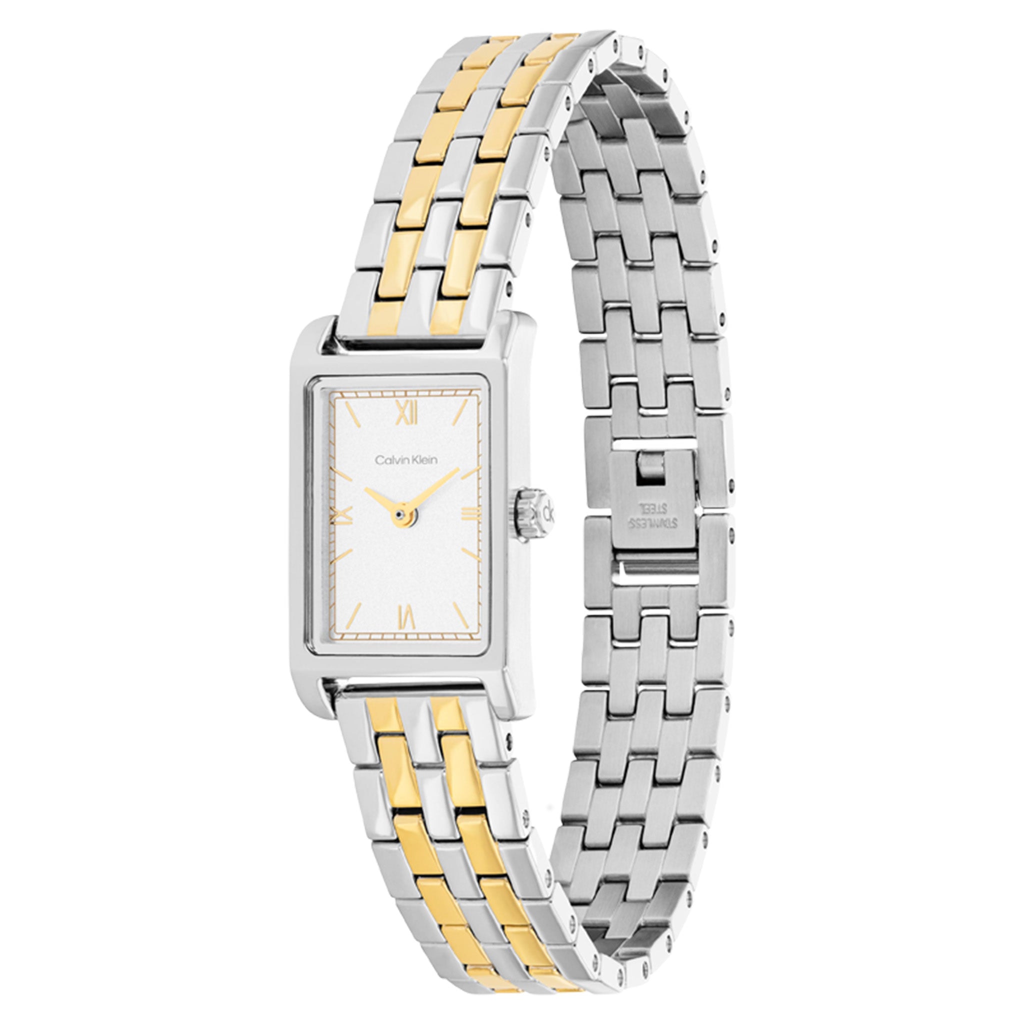 Calvin Klein Two-Tone Steel White Dial Women's Watch - 25100199