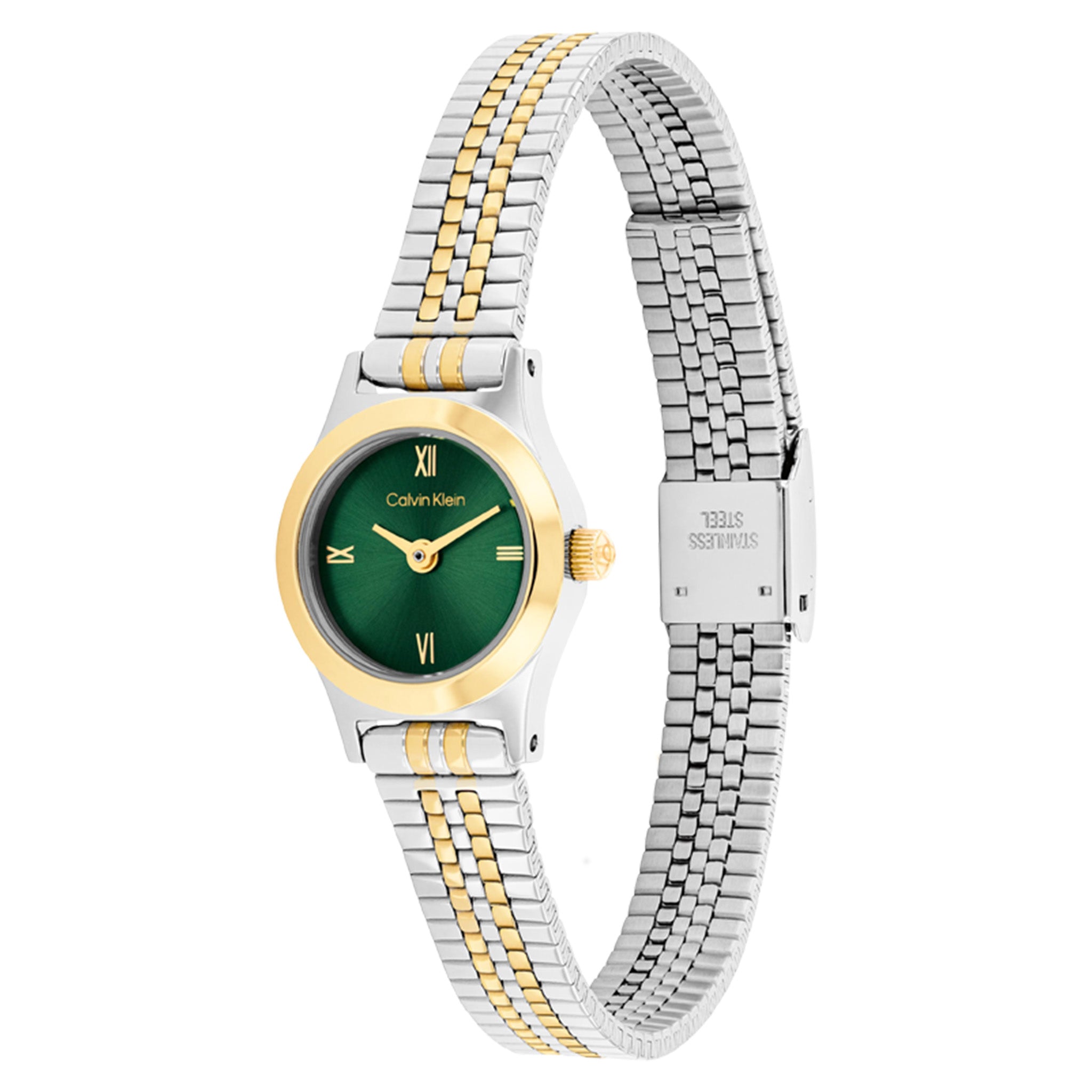 Calvin Klein Two-Tone Steel Green Dial Women's Watch - 25100202