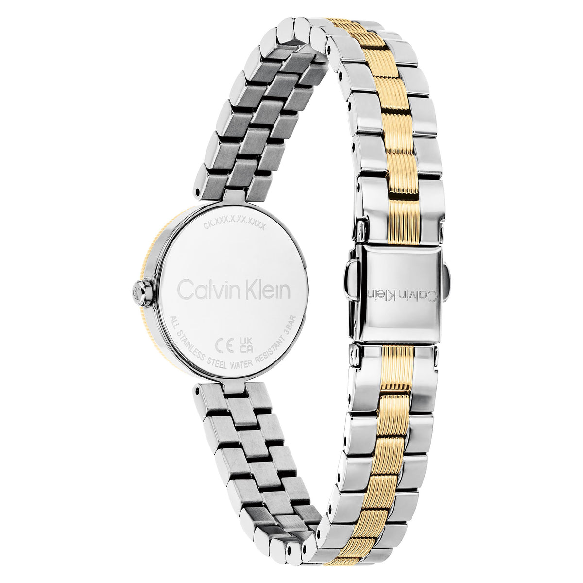 Calvin Klein Two-Tone Steel White Shimmer Dial Women's Watch - 25100226