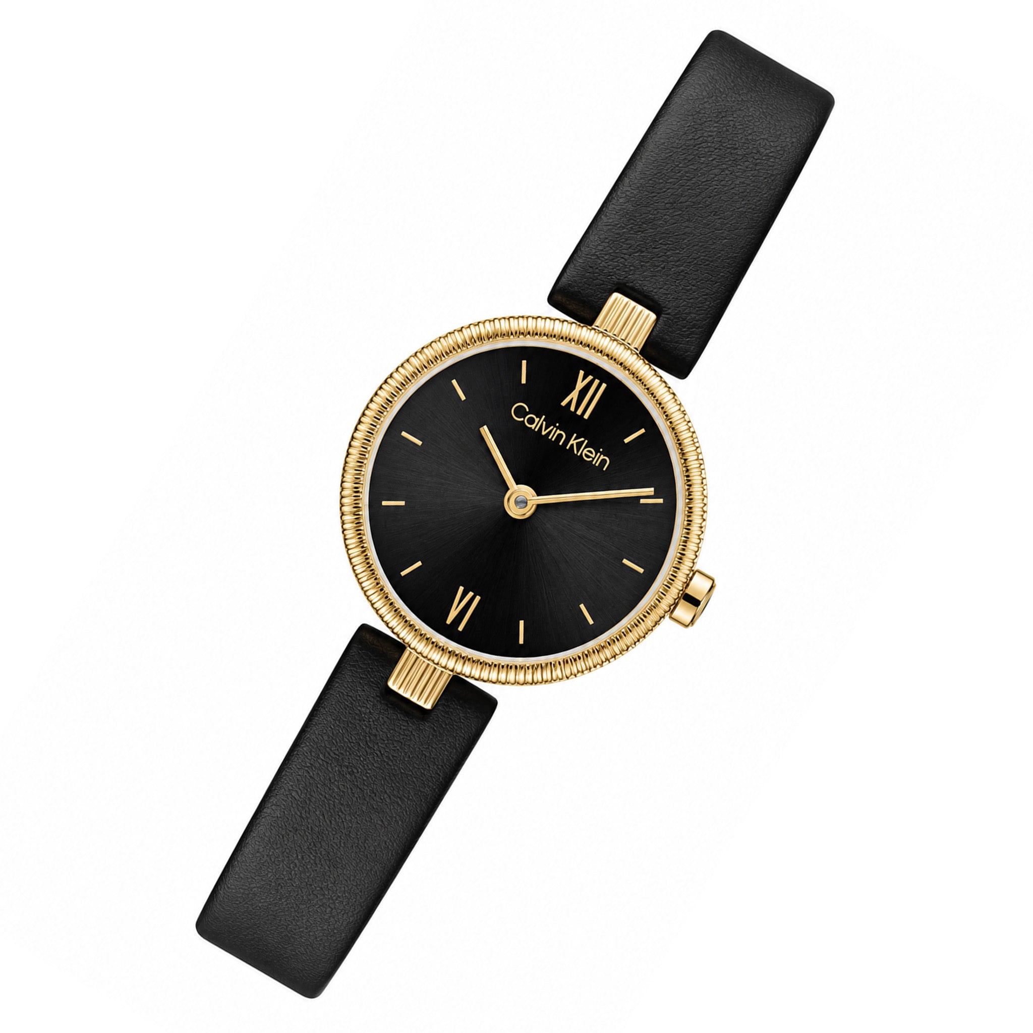 Calvin Klein Leather Black Dial Women's Watch - 25100230