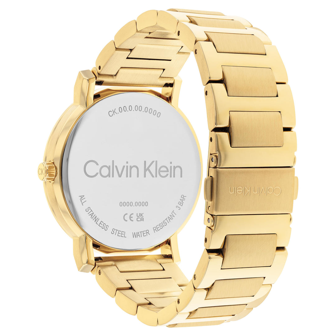 Calvin Klein Gold Steel Black Dial Men's Watch - 25200257