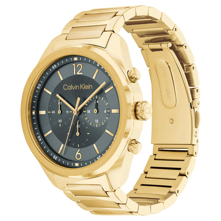 Calvin Klein Gold Steel Grey Dial Chronograph Men's Watch - 25200266