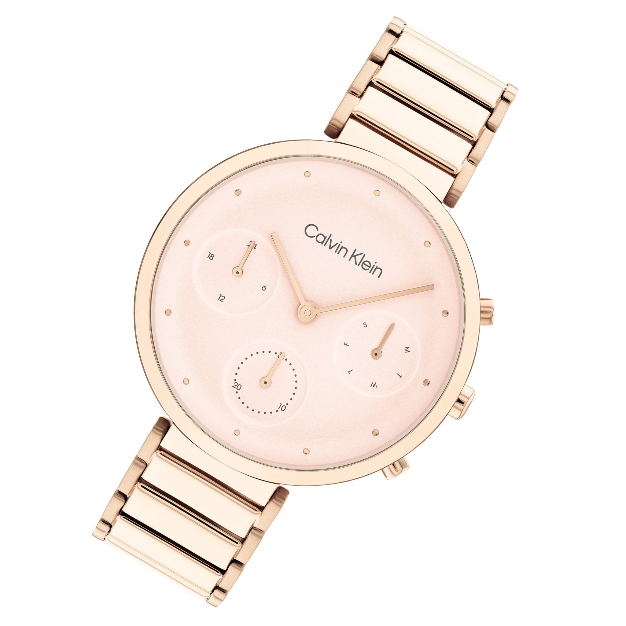 Calvin Klein Carnation Gold Steel Blush Dial Multi-function Women's Watch - 25200283