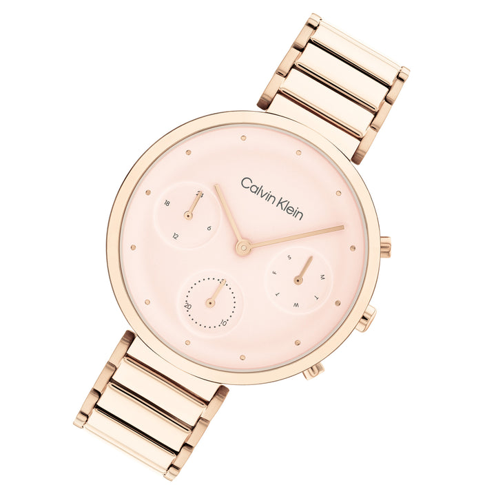 Calvin Klein Carnation Gold Steel Blush Dial Multi-function Women's Watch - 25200283