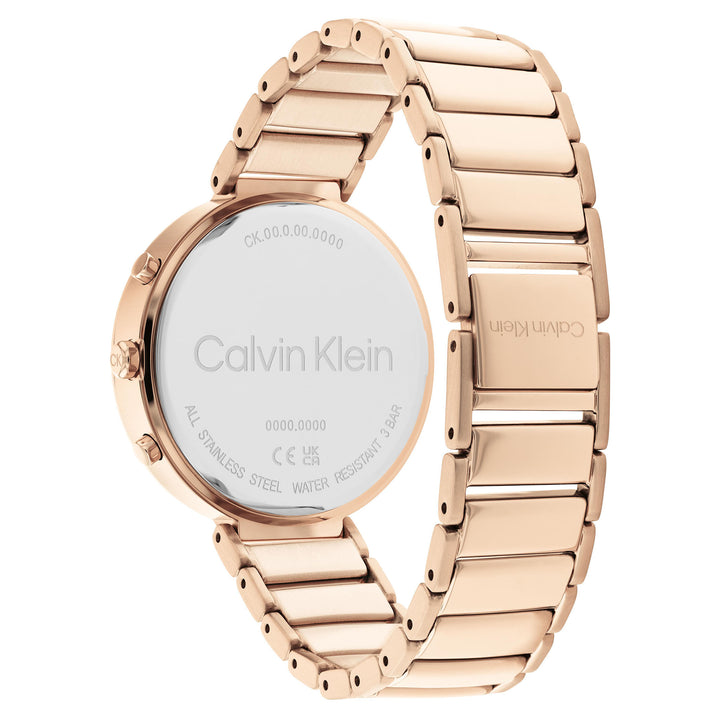 Calvin Klein Carnation Gold Steel Blush Dial Multi-function Women's Watch - 25200283