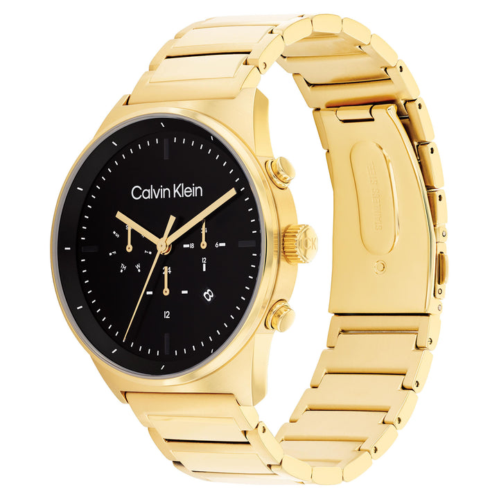 Calvin Klein Gold Steel Black Dial Multi-function Men's Watch - 25200294