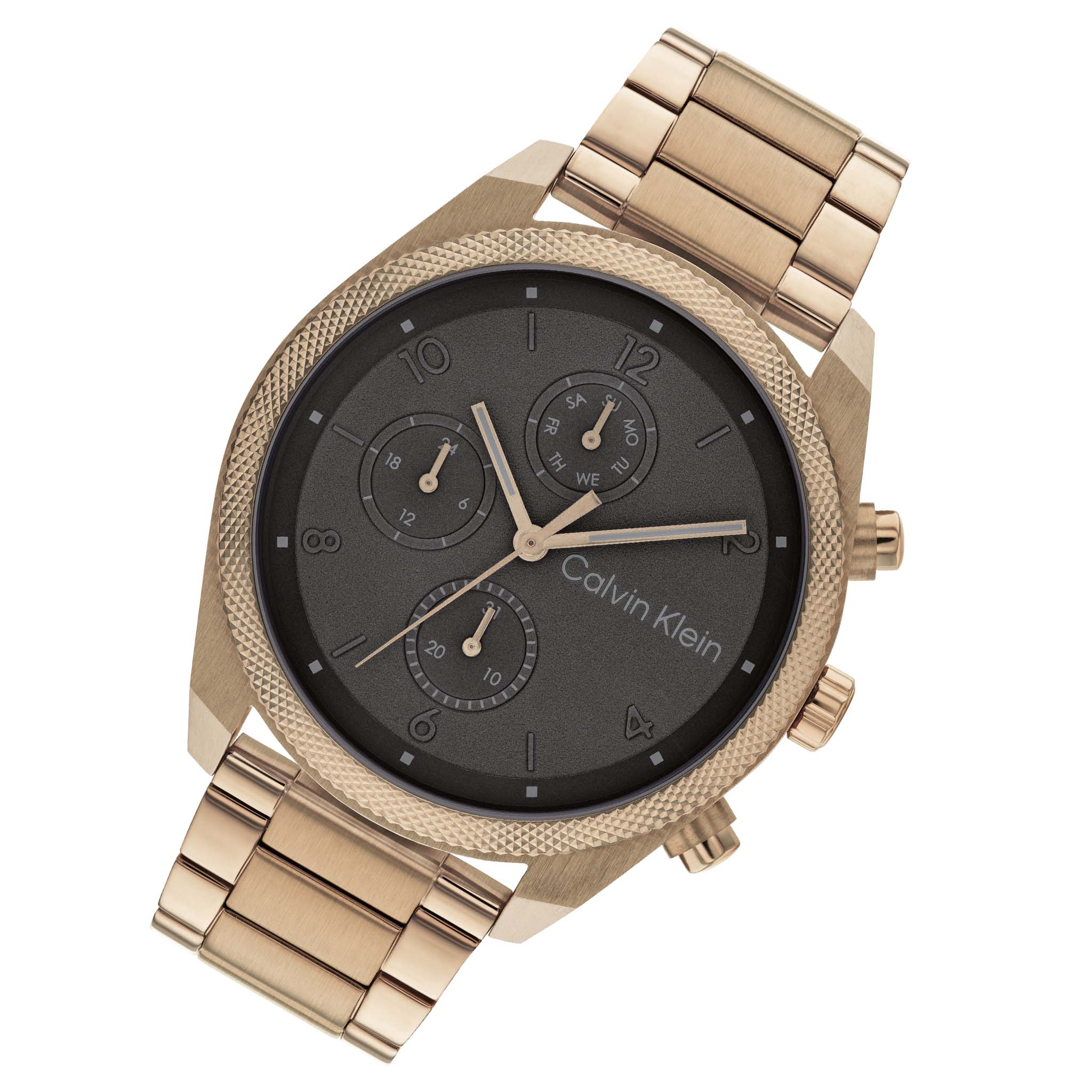 Calvin Klein Beige Gold Steel Cool Grey Dial Multi-function Men's Watch - 25200357