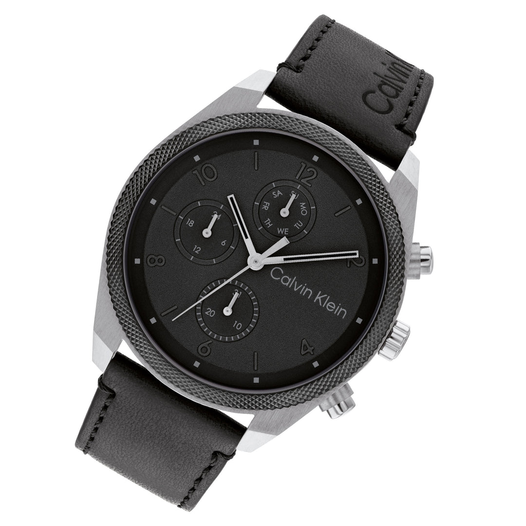 Calvin Klein Black Leather Multi-function Men's Watch - 25200364