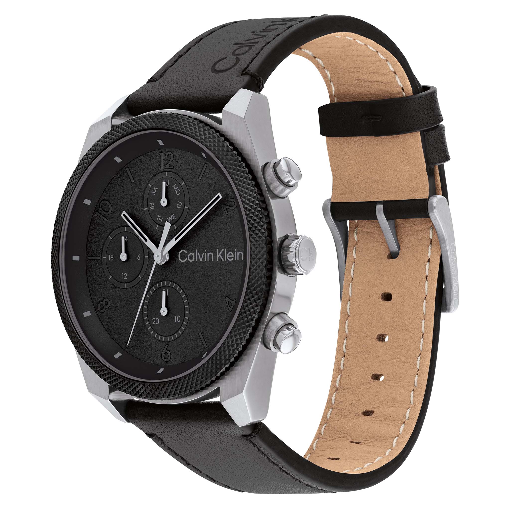 Calvin Klein Black Leather Multi-function Men's Watch - 25200364