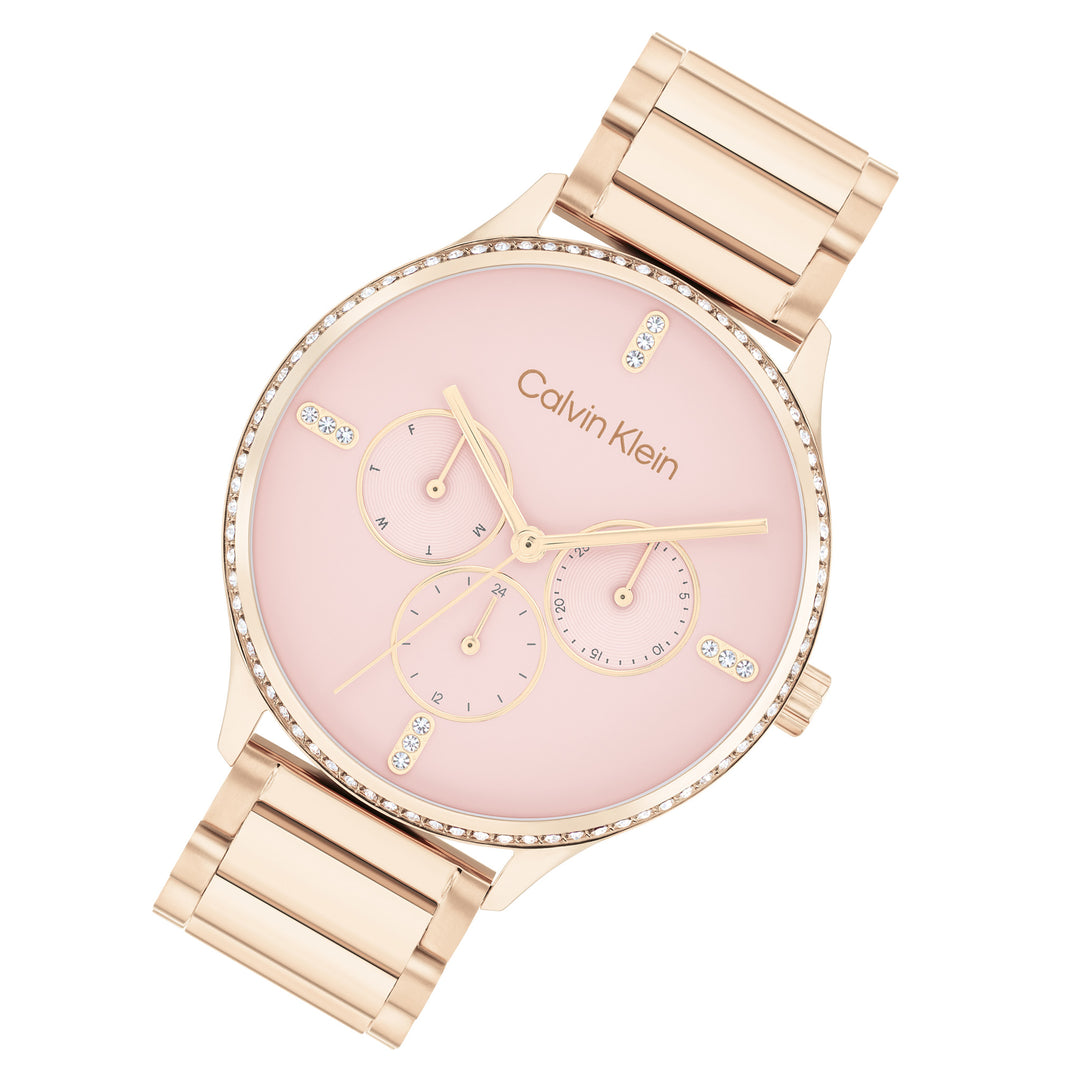 Calvin Klein Carnation Gold Steel Blush Dial Multi-function Women's Watch - 25200370