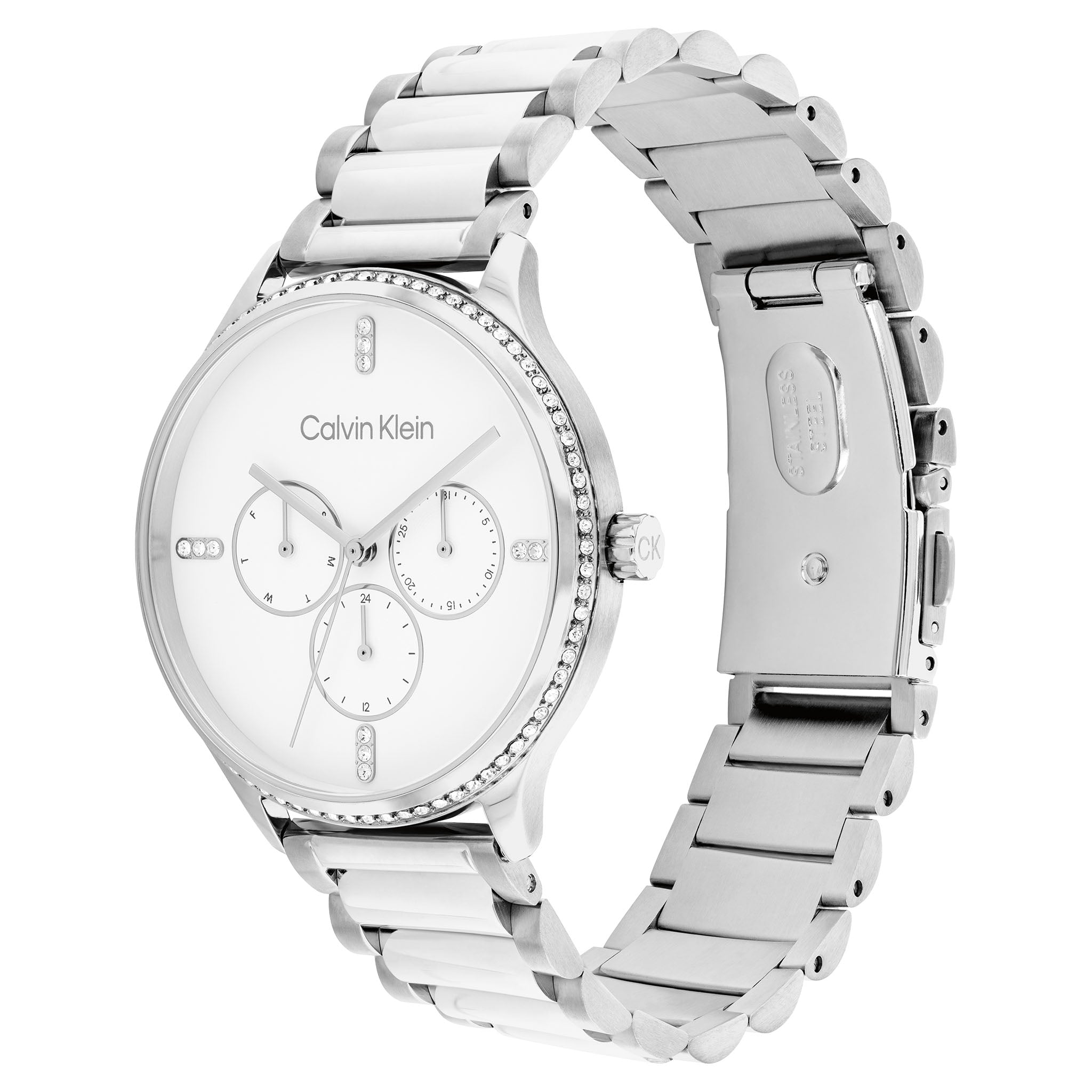 Calvin Klein Stainless Steel White Dial Multi-function Women's Watch - 25200373