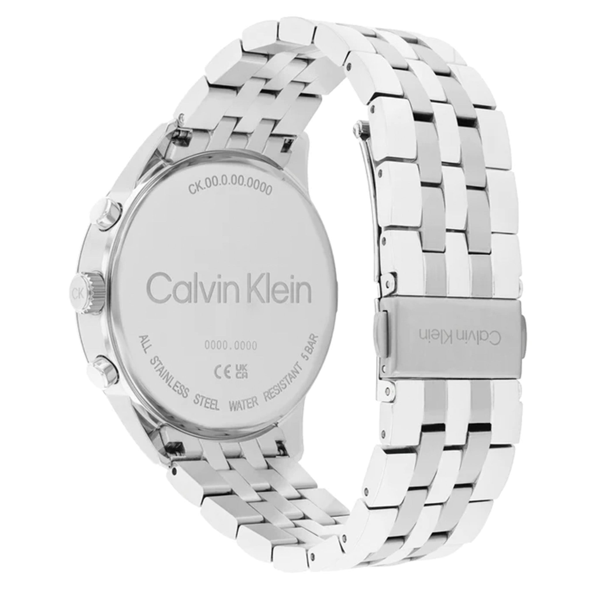 Calvin Klein Silver Steel Blue Dial Multi-function Men's Watch - 25200377