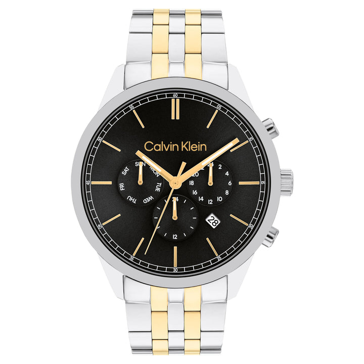 Calvin Klein Two-Tone Steel Black Dial Multi-function Men's Watch - 25200380