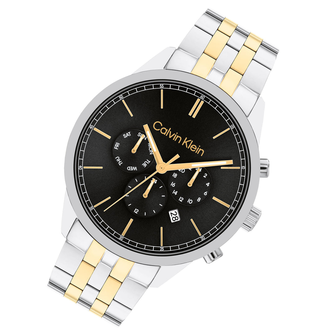 Calvin Klein Two-Tone Steel Black Dial Multi-function Men's Watch - 25200380