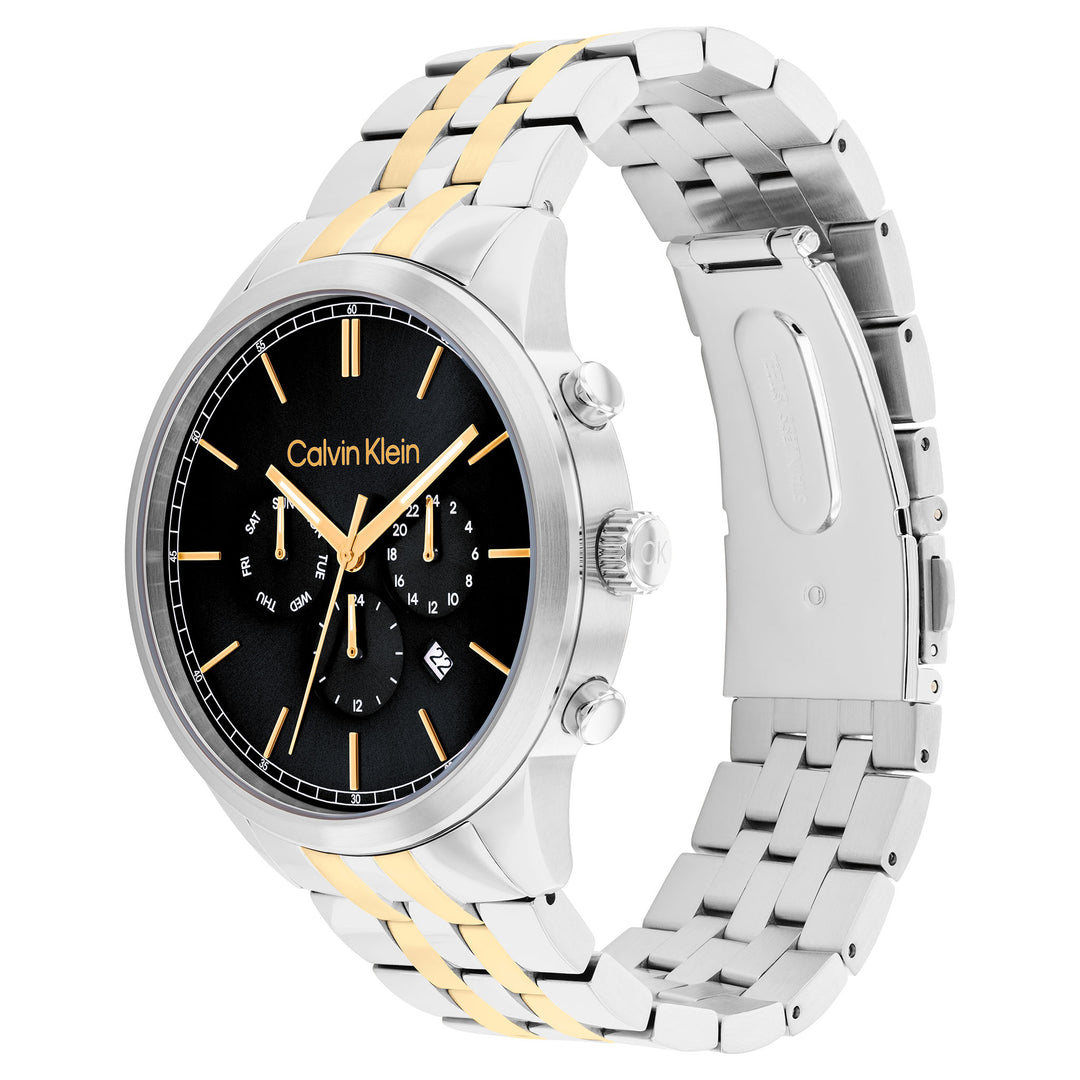 Calvin Klein Two-Tone Steel Black Dial Multi-function Men's Watch - 25200380