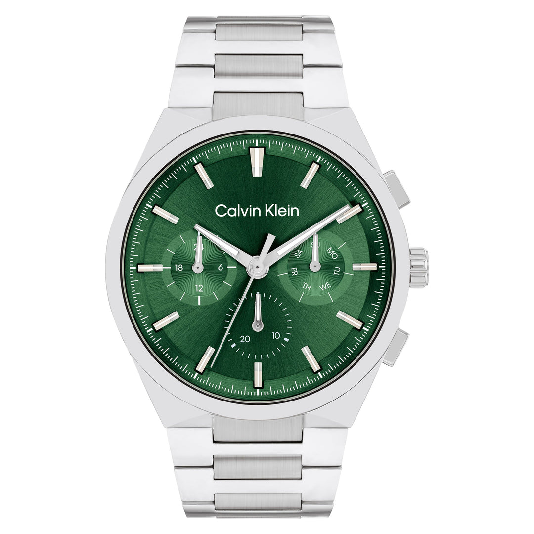 Calvin Klein Stainless Steel Dark Green Dial Multi-function Men's Watch - 25200441