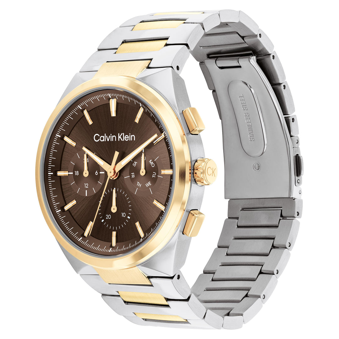 Calvin Klein Two-Tone Steel Dark Brown Dial Multi-function Men's Watch - 25200442