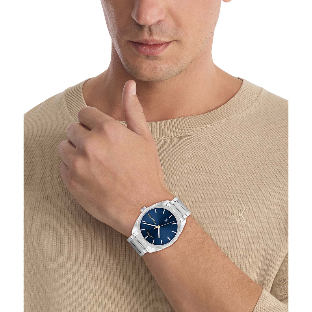 Calvin Klein Stainless Steel Blue Dial Men's Watch - 25200446