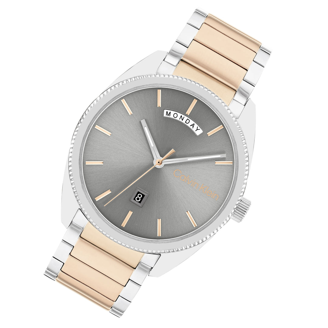 Calvin Klein Two-Tone Steel Cool Grey Dial Men's Watch - 25200449