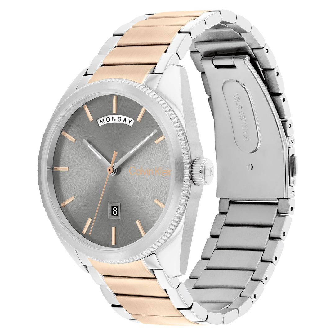 Calvin Klein Two-Tone Steel Cool Grey Dial Men's Watch - 25200449