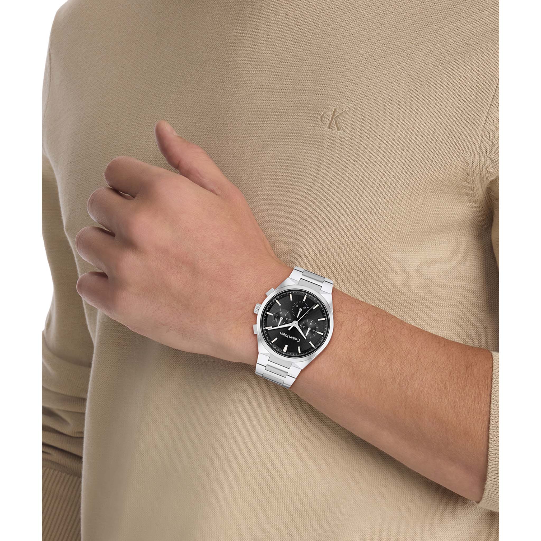 Calvin Klein Stainless Steel Black Dial Multi-function Men's Calvin Klein Stainless Steel Black Dial Multi-function Men's