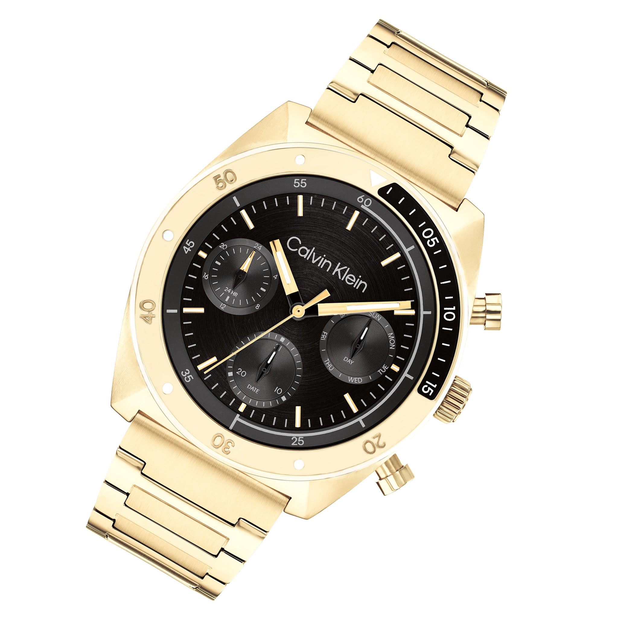 Calvin Klein Gold Steel Black Dial Multi-function Men's Watch - 25200465