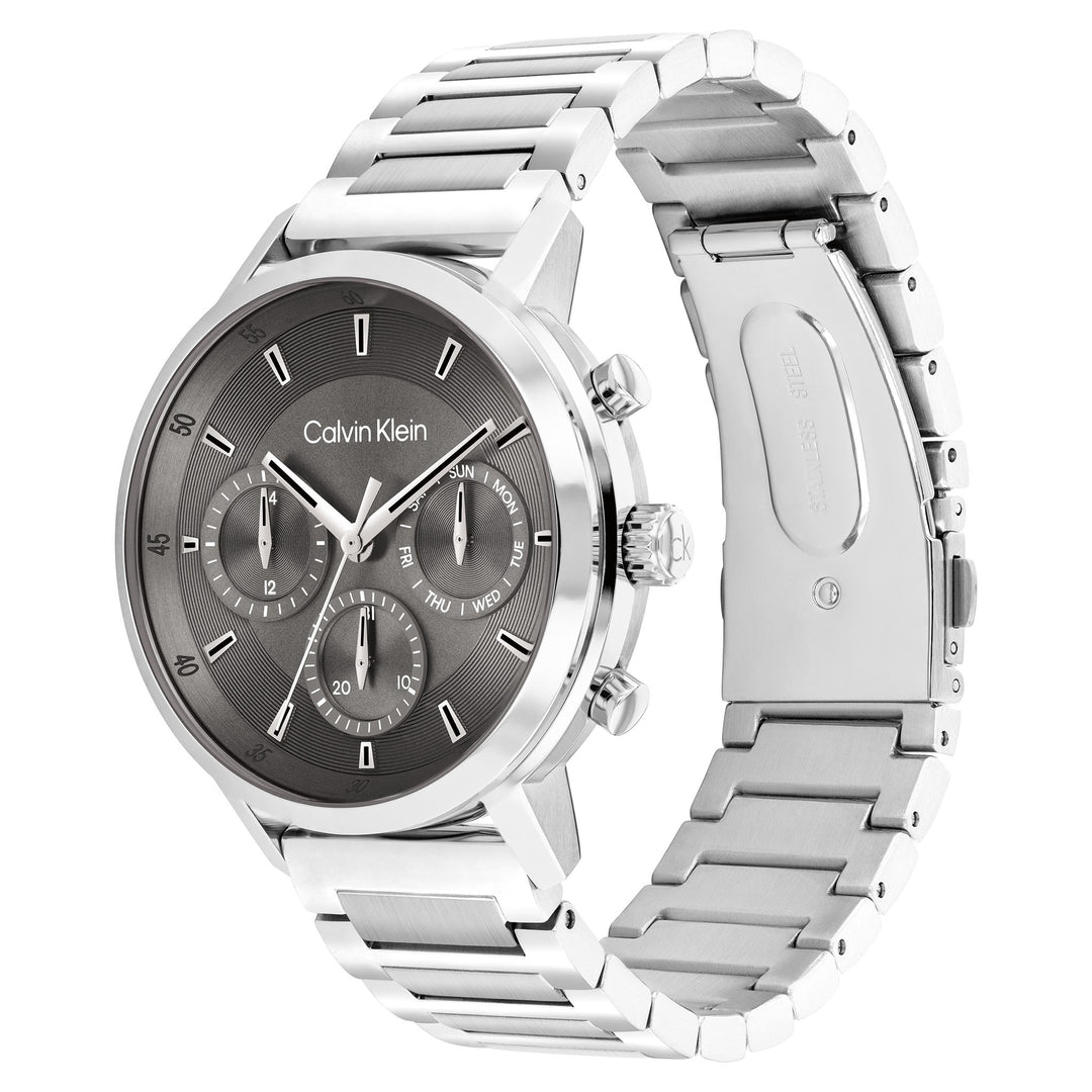 Calvin Klein Stainless Steel Grey Dial Multi-function Men's Watch - 25200493