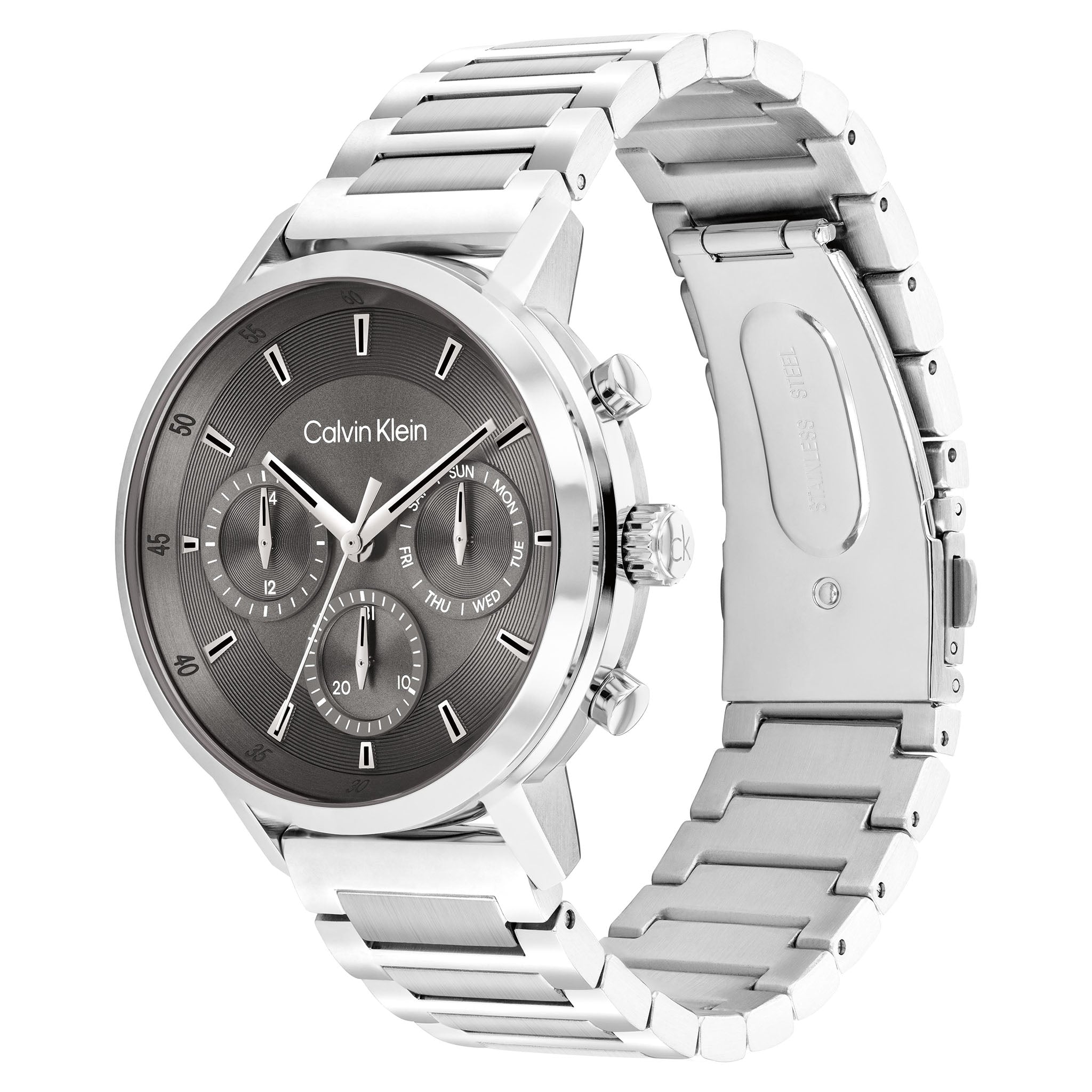 Calvin Klein Stainless Steel Grey Dial Multi-function Men's Watch - 25200493
