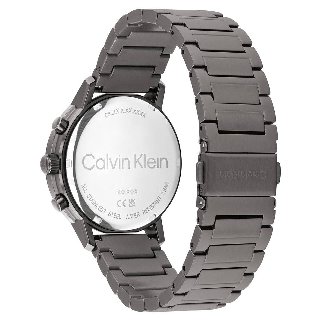 Calvin Klein Grey Steel Blue Dial Multi-function Men's Watch - 25200495