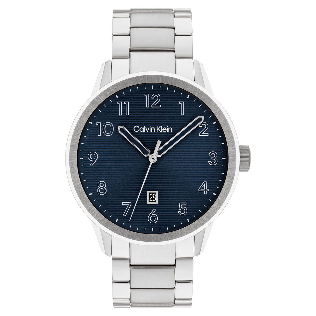 Calvin Klein Stainless Steel Blue Dial Calendar Men's Watch - 25200515
