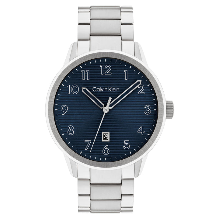 Calvin Klein Stainless Steel Blue Dial Calendar Men's Watch - 25200515