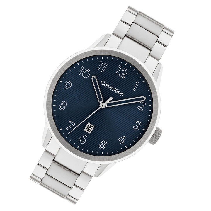 Calvin Klein Stainless Steel Blue Dial Calendar Men's Watch - 25200515