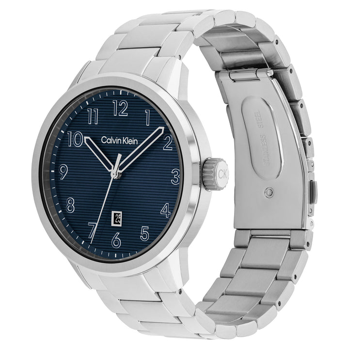 Calvin Klein Stainless Steel Blue Dial Calendar Men's Watch - 25200515