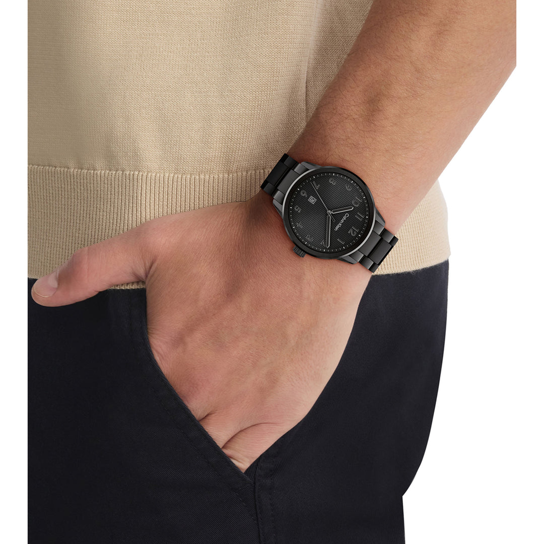 Calvin Klein Steel Black Dial Calendar Men's Watch - 25200516