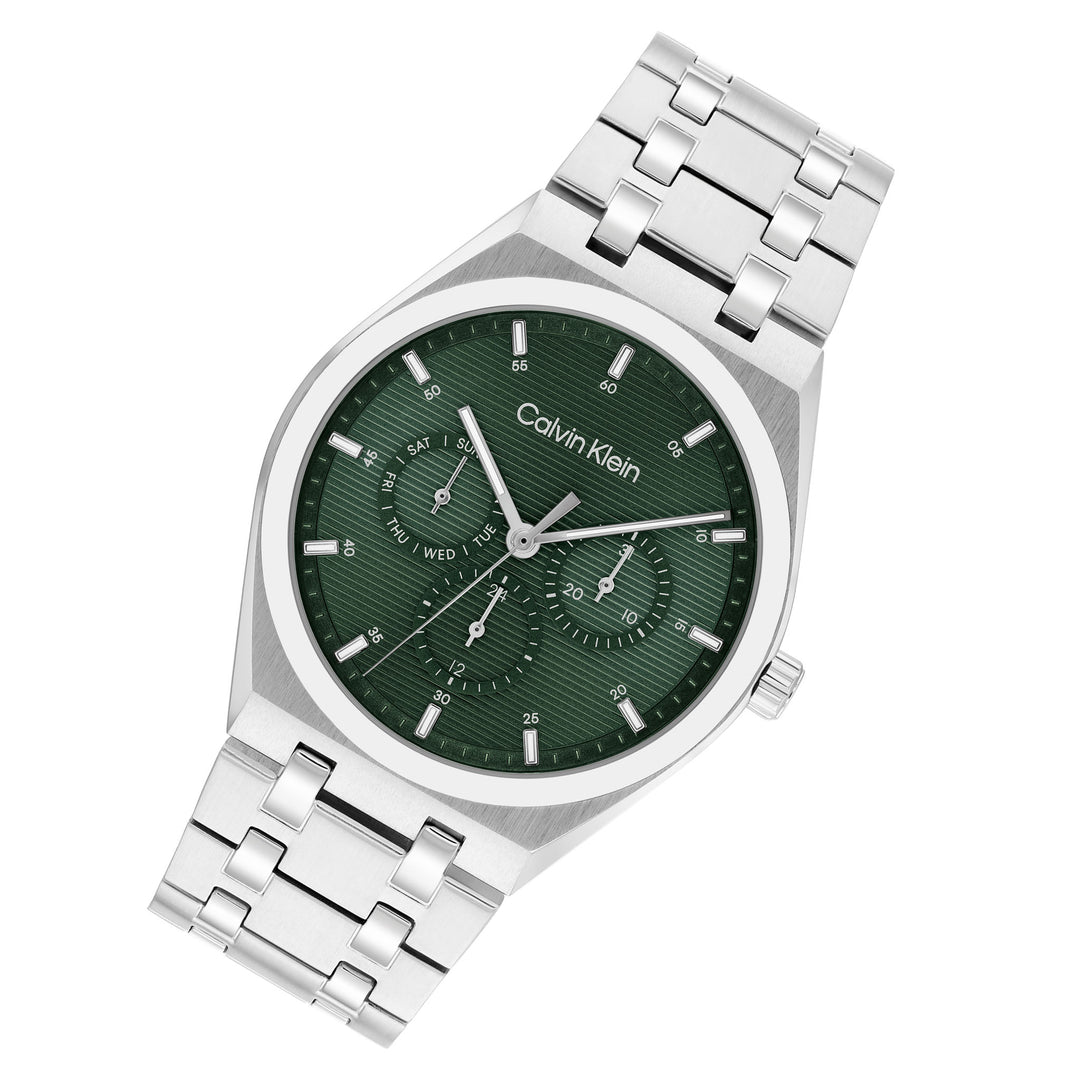 Calvin Klein Stainless Steel Green Dial Multi-function Men's Watch - 25200521