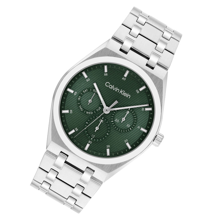 Calvin Klein Stainless Steel Green Dial Multi-function Men's Watch - 25200521