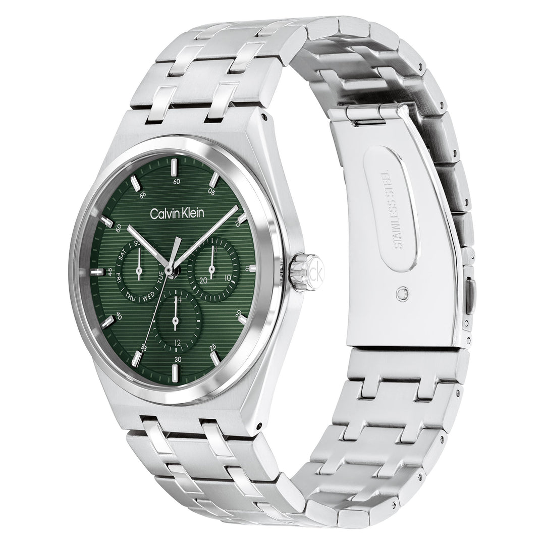 Calvin Klein Stainless Steel Green Dial Multi-function Men's Watch - 25200521